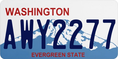WA license plate AWY2277