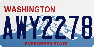 WA license plate AWY2278