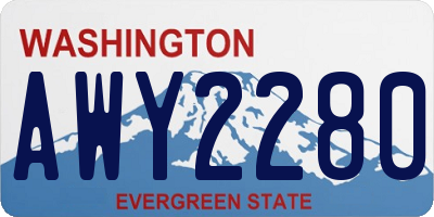 WA license plate AWY2280