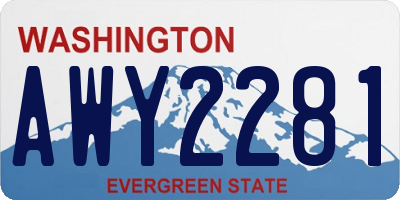 WA license plate AWY2281