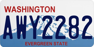 WA license plate AWY2282