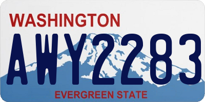 WA license plate AWY2283