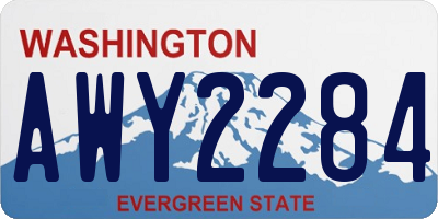WA license plate AWY2284