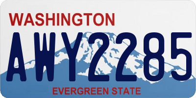 WA license plate AWY2285