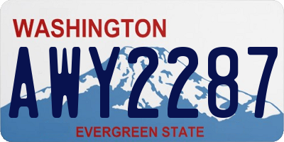WA license plate AWY2287