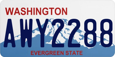 WA license plate AWY2288