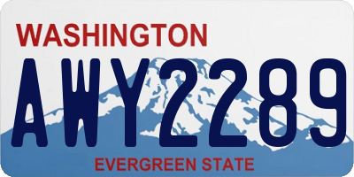 WA license plate AWY2289