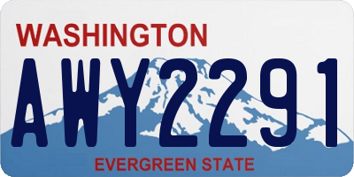 WA license plate AWY2291