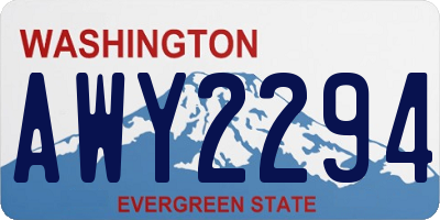 WA license plate AWY2294