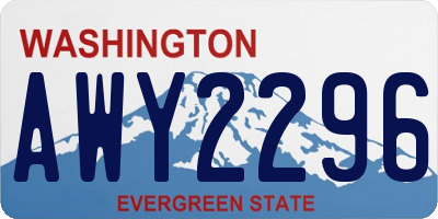 WA license plate AWY2296