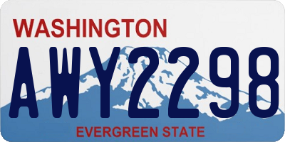 WA license plate AWY2298
