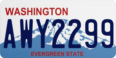 WA license plate AWY2299