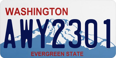 WA license plate AWY2301