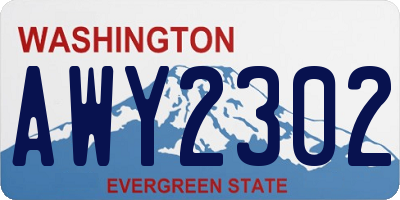 WA license plate AWY2302