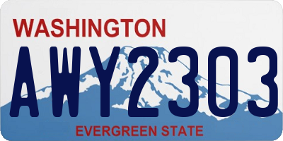 WA license plate AWY2303