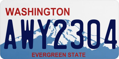 WA license plate AWY2304