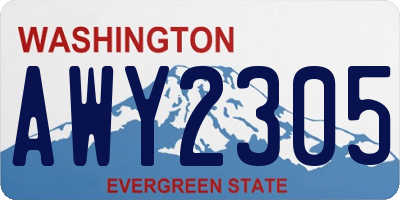 WA license plate AWY2305