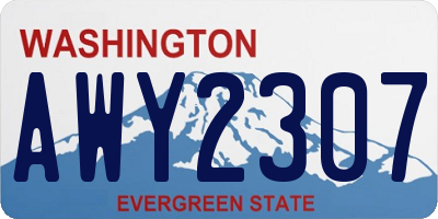 WA license plate AWY2307