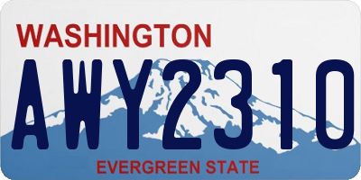 WA license plate AWY2310