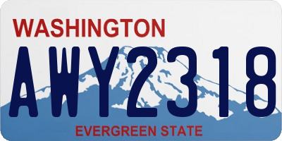 WA license plate AWY2318