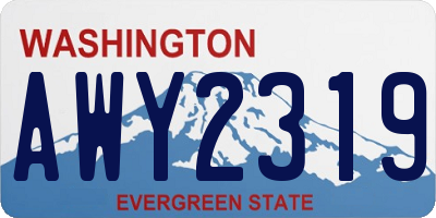 WA license plate AWY2319