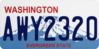 WA license plate AWY2320