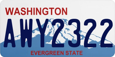 WA license plate AWY2322