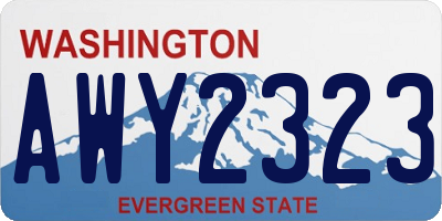 WA license plate AWY2323