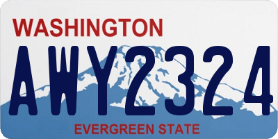 WA license plate AWY2324