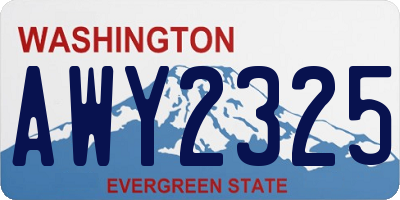WA license plate AWY2325