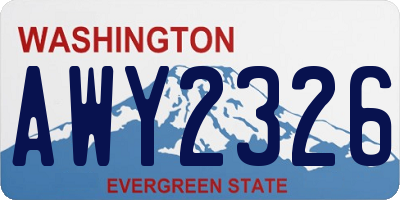 WA license plate AWY2326