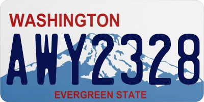 WA license plate AWY2328
