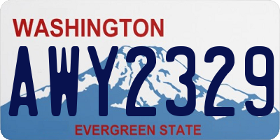 WA license plate AWY2329