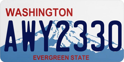WA license plate AWY2330