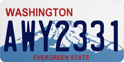 WA license plate AWY2331