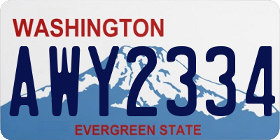 WA license plate AWY2334