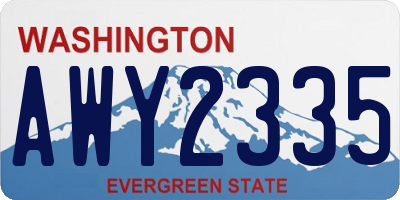 WA license plate AWY2335