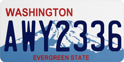 WA license plate AWY2336