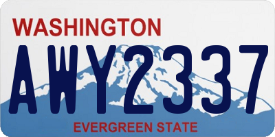 WA license plate AWY2337