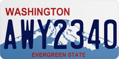 WA license plate AWY2340