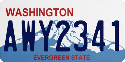 WA license plate AWY2341