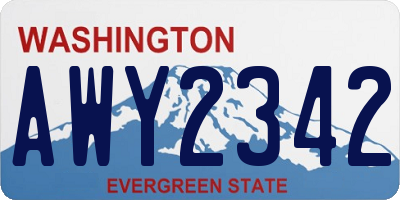 WA license plate AWY2342