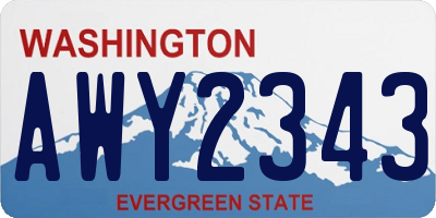 WA license plate AWY2343