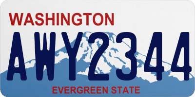 WA license plate AWY2344