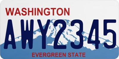 WA license plate AWY2345