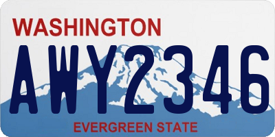 WA license plate AWY2346