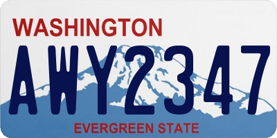WA license plate AWY2347