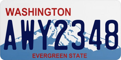 WA license plate AWY2348