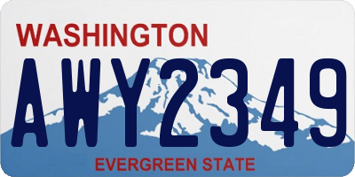 WA license plate AWY2349