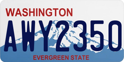 WA license plate AWY2350